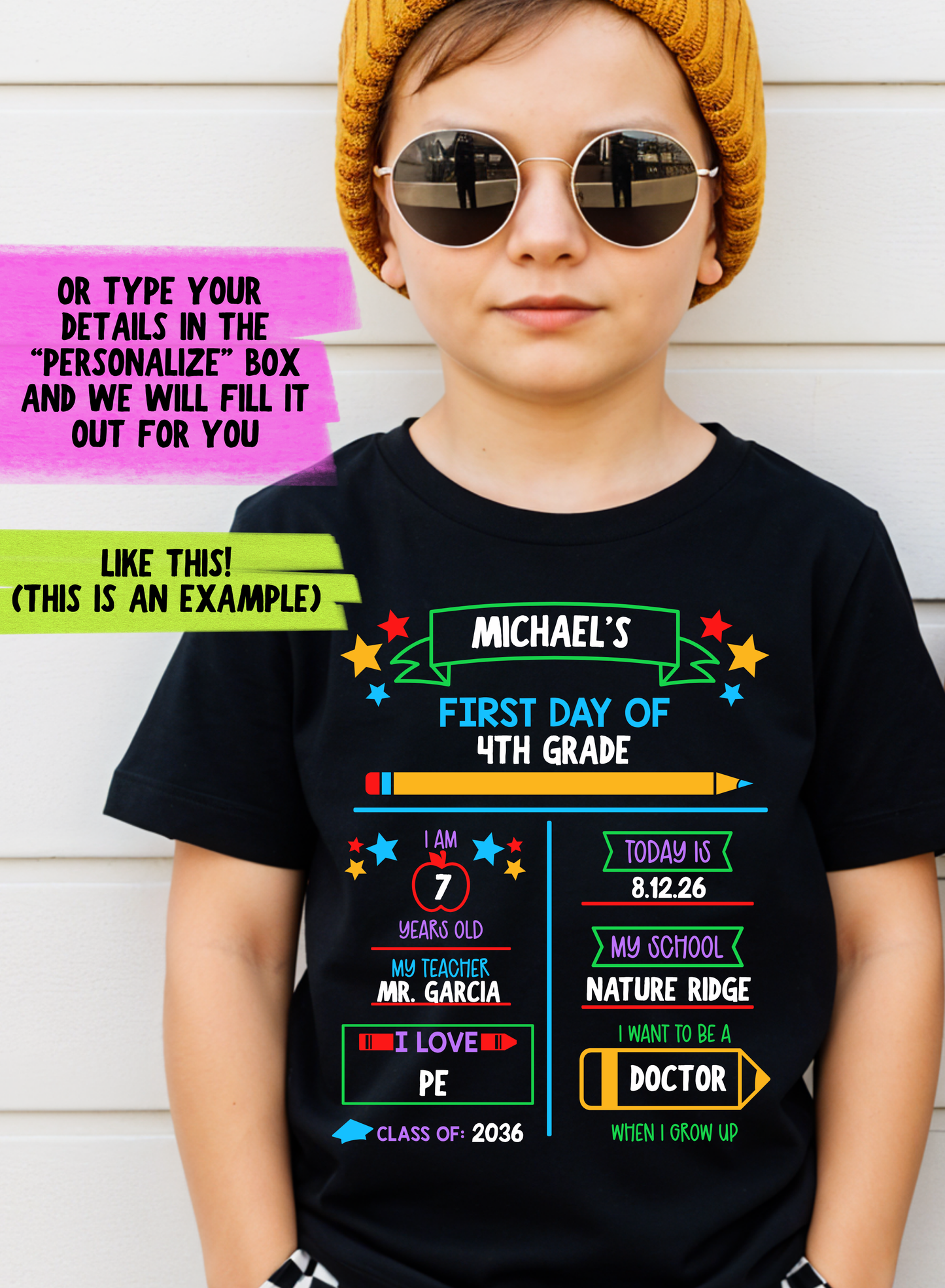First Day of School Marker Fun T-shirt