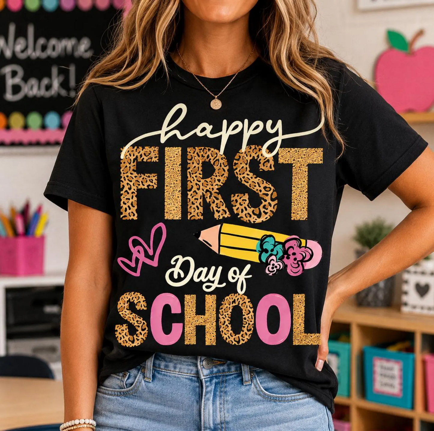 1st Day of School Leopard T-Shirt