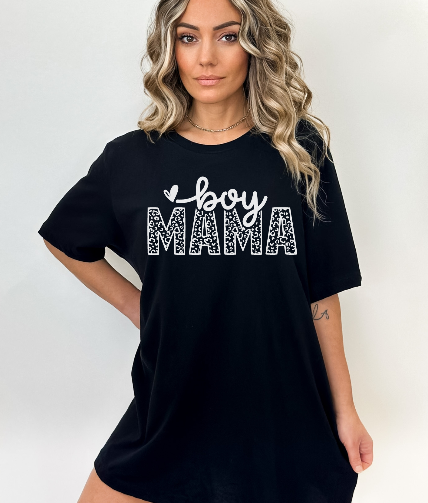 Boy Mama Leopard Print T-Shirt