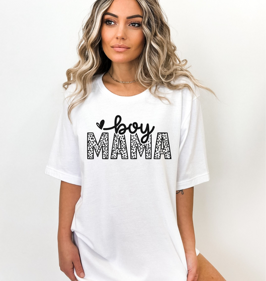 Boy Mama Leopard Print T-Shirt