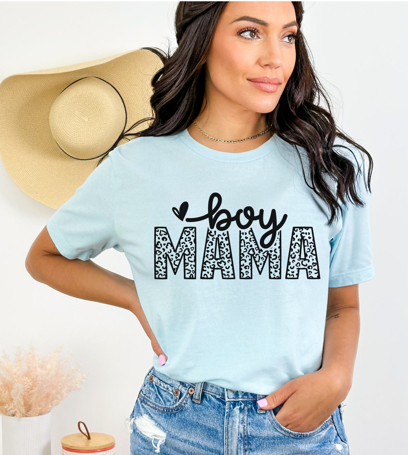 Boy Mama Leopard Print T-Shirt