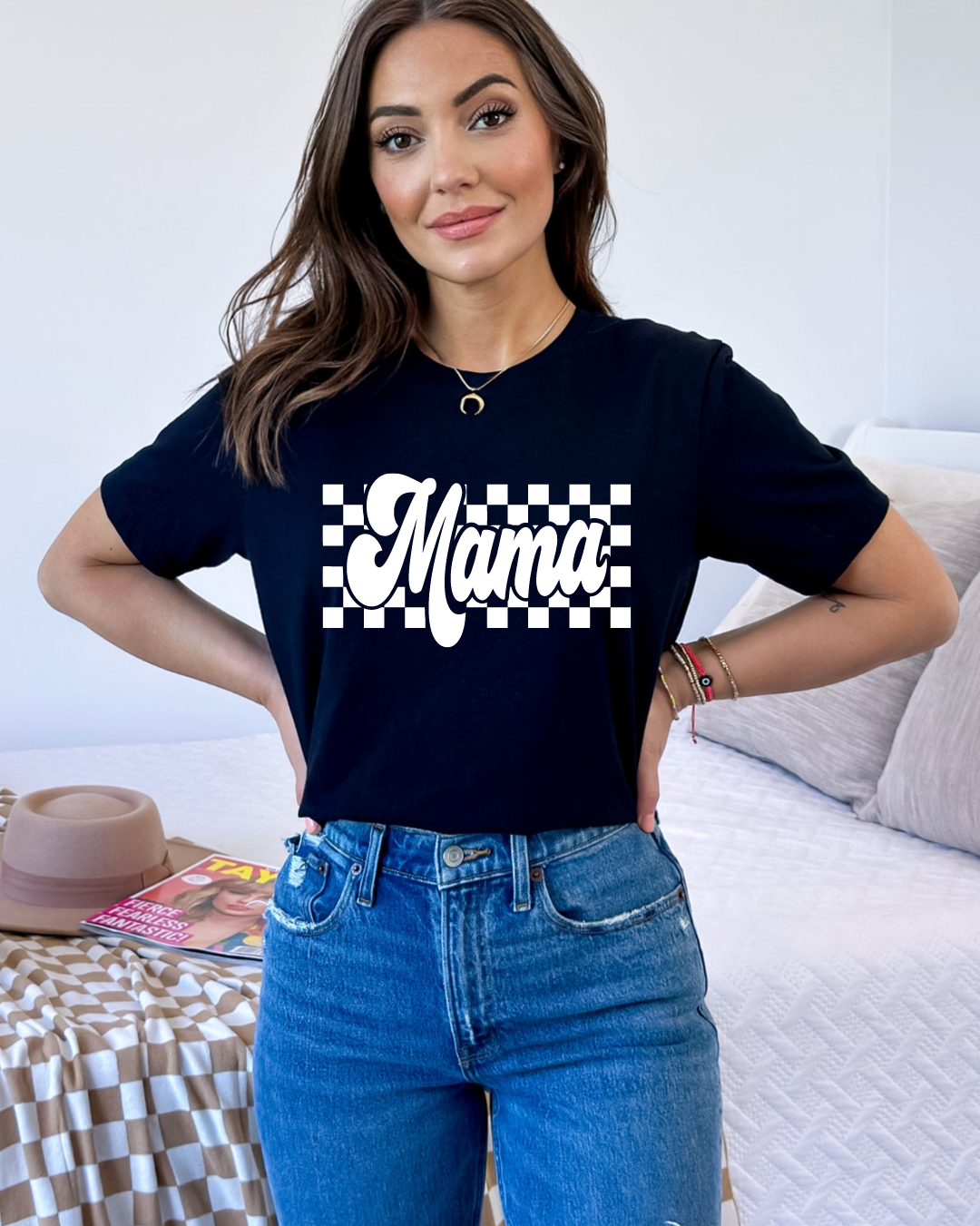 Mama Checkered T-Shirt