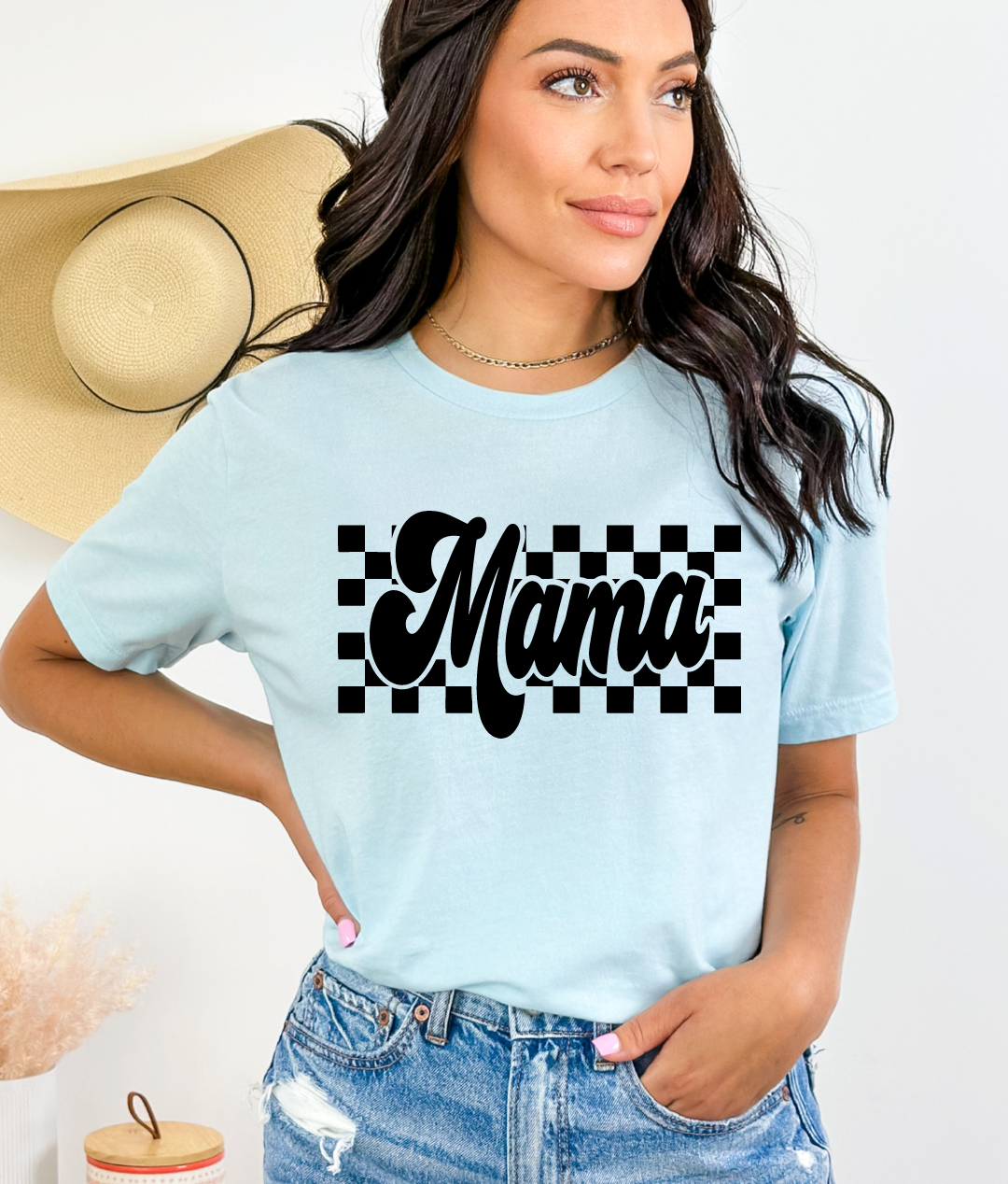 Mama Checkered T-Shirt