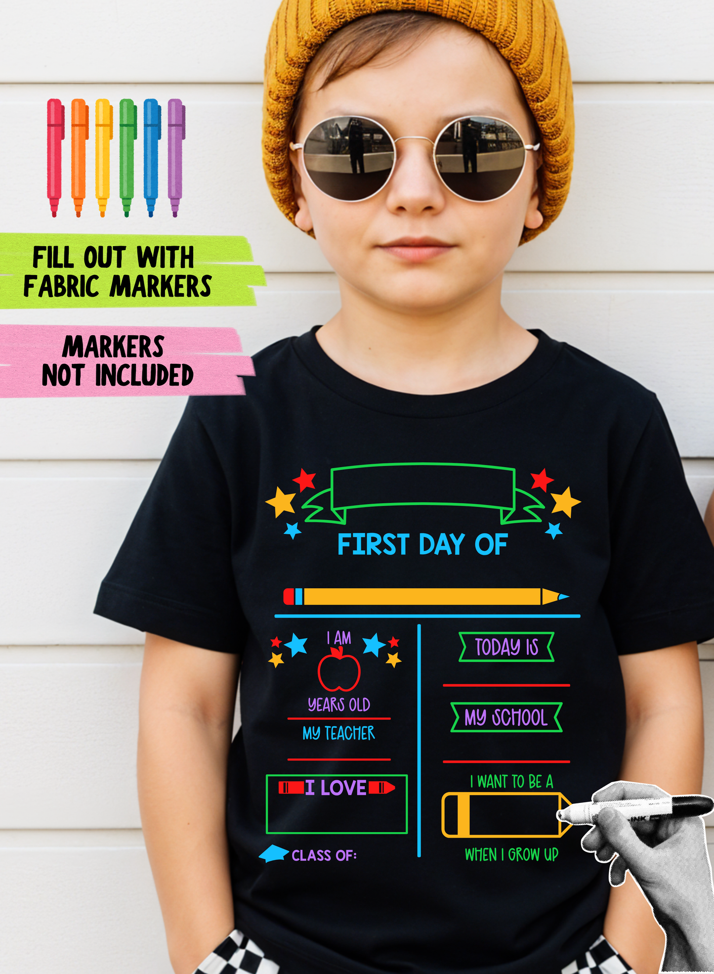 First Day of School Marker Fun T-shirt