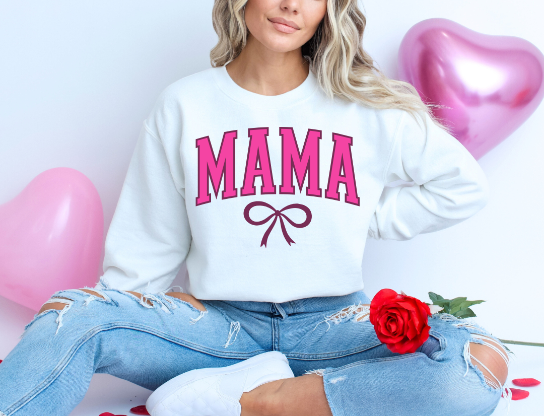 Mama Pink Bow Sweatshirt