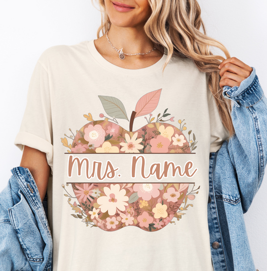 Personalized Teacher Apple T-Shirt