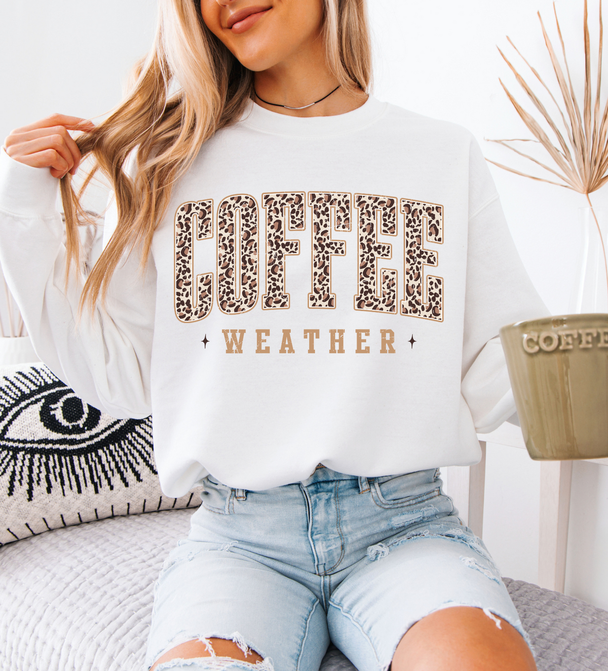 Coffee Weather Leopard Sweatshirt