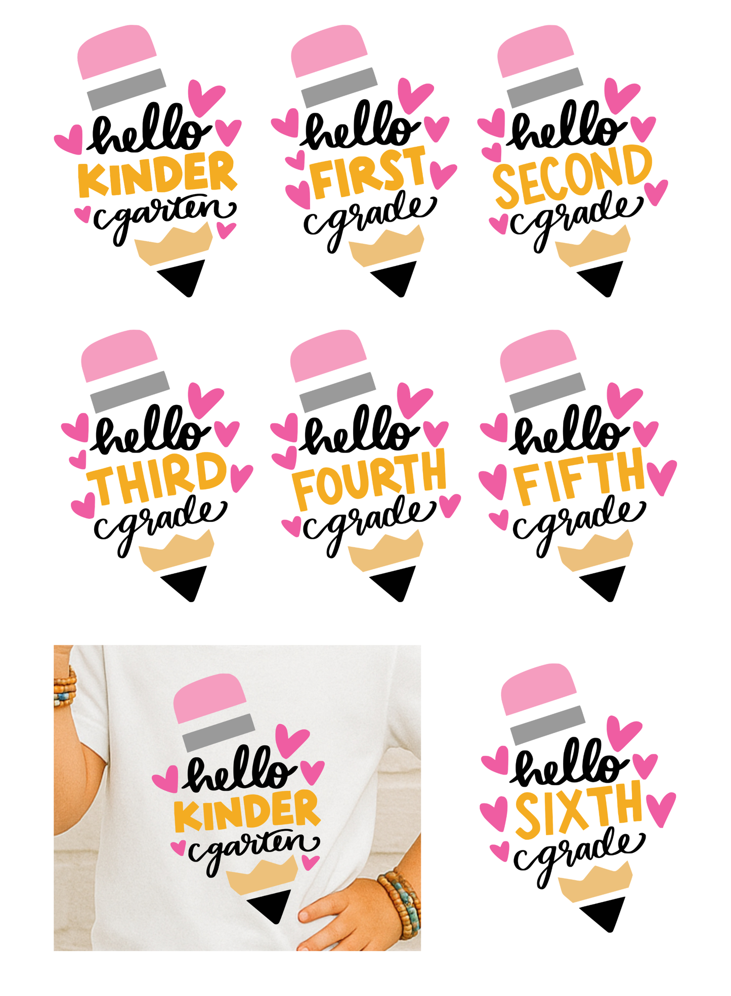 Hello Grade Level Pencil T-Shirt